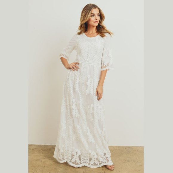 Safflower Lace Maxi Dress (IKD2340S) - DEFECT - Picture 7 of 9